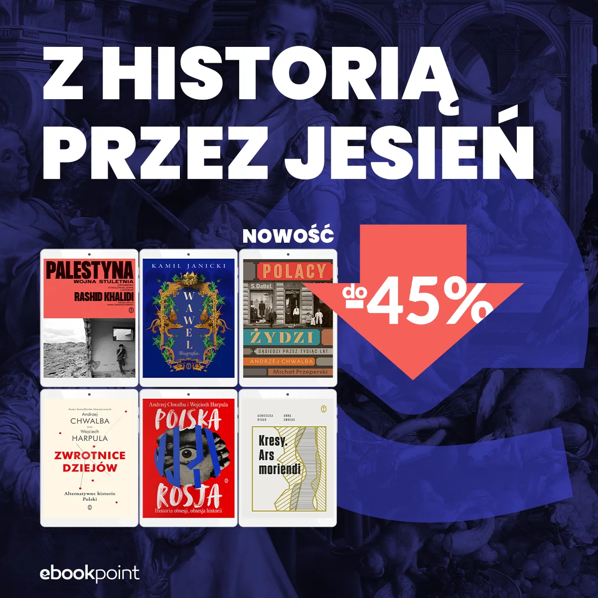 Grafika promocji - Z historią przez jesień / do -45%