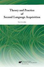 Okładka - "Theory and Practice of Second Language Acquisition" 2016. Vol. 2 (1) - red. Danuta Gabryś-Barker, Adam Wojtaszek