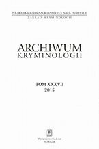 Okładka - Archiwum Kryminologii, tom XXXVII 2015 - Irena Rzeplińska, Witold Klaus
