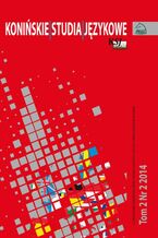 Okładka - Konińskie Studia Językowe Tom 2 Nr 2 2014 - Mirosław Pawlak