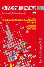 Okładka - Konińskie Studia Językowe Tom 4 Nr 1 2016 - Mirosław Pawlak