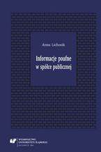 Okładka - Informacje poufne w spółce publicznej - Anna Lichosik