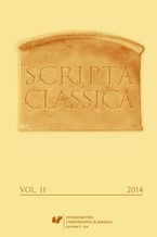 Okładka - Scripta Classica. Vol. 11 - red. Tomasz Sapota, red. Anna Szczepaniak