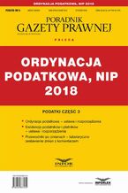 Okładka - Ordynacja podatkowa, NIP 2018. Podatki część 3 - Infor Pl