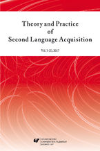 Okładka - "Theory and Practice of Second Language Acquisition" 2017. Vol. 3 (2) - red. Danuta Gabryś-Barker, red. Adam Wojtaszek