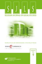 Okładka - "Silesian Journal of Legal Studies". Vol. 9 - red. Joanna Nowakowska-Małusecka