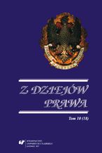 Okładka - Z Dziejów Prawa. T. 10 (18) - red. Marian Mikołajczyk, red. Wojciech Organiściak