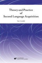 Okładka - "Theory and Practice of Second Language Acquisition" 2018. Vol. 4 (1) - red. Danuta Gabryś-Barker, Adam Wojtaszek