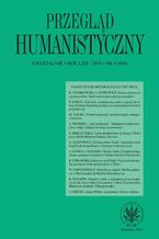 Okładka - Przegląd Humanistyczny 2018/1 (460) - Roman Chymkowski, Agnieszka  Karpowicz, Anna Wandzel
