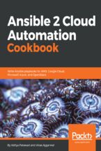 Okładka - Ansible 2 Cloud Automation Cookbook. Write Ansible playbooks for AWS, Google Cloud, Microsoft Azure, and OpenStack - Aditya Patawari, Vikas Aggarwal