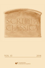 Okładka - "Scripta Classica" 2018. Vol. 15 - red. Edyta Gryksa