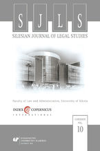 Okładka - "Silesian Journal of Legal Studies". Vol. 10 - Joanna Nowakowska-Małusecka