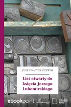 Okładka - List otwarty do księcia Jerzego Lubomirskiego - Józef Ignacy Kraszewski