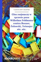 Okładka - Głos rozjemczy w sprawie pana Wilhelma Feldmana contra Rosner, Żuławski, Tetmajer etc. etc - Tadeusz Boy-Żeleński