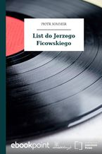 Okładka - List do Jerzego Ficowskiego - Piotr Sommer