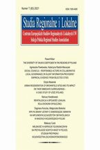 Okładka - Studia Regionalne i Lokalne nr 1(83)/2021 - Paweł Kliber, Agnieszka Pawłowska, Katarzyna Radzik-Maruszak, Edyta Masierek, Mariusz Kwiatkowski, Dagmara Kociuba, Małgorzata Bielecka, Mateusz Cudo