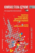Okładka - Konińskie Studia Językowe Tom 9 Nr 2 2021 - Mirosław Pawlak
