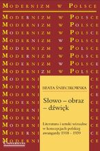 Okładka - Słowo-obraz-dźwięk. Literatura i sztuki wizualne w koncepcjach polskiej awangardy 1918-1939 - Beata Śniecikowska