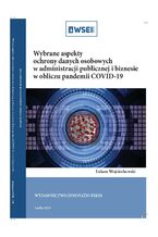 Okładka - Wybrane aspekty ochrony danych osobowych w administracji publicznej i biznesie w obliczu pandemii COVID-19 - Łukasz Wojciechowski