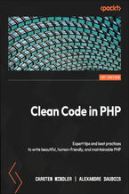 Okładka - Clean Code in PHP Audiobook. Expert tips and best practices to write beautiful, human-friendly, and maintainable PHP - Carsten Windler, Alexandre Daubois