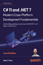 Okładka - C# 11 and .NET 7 - Modern Cross-Platform Development Fundamentals. Start building websites and services with ASP.NET Core 7, Blazor, and EF Core 7 - Seventh Edition - Mark  J. Price