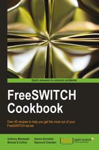 Okładka - FreeSWITCH Cookbook. Written by members of the FreeSWITCH team, this is the ultimate guide to getting the most out of the platform. Stuffed with over 40 recipes, just about every angle is covered, from call routing to enabling text-to-speech conversion - Anthony Minessale II, Darren Schreiber, Michael Collins
