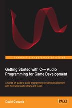 Okładka - Getting Started with C++ Audio Programming for Game Development. Written specifically to help C++ developers add audio to their games from scratch, this book gives a clear introduction to the concepts and practical application of audio programming using the FMOD library and toolkit - David da L Gouveia