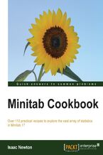 Okładka - Minitab Cookbook. With over 110 practical recipes, this is the ideal book for all statisticians who want to explore the vast capabilities of Minitab to organize data, analyze it, and visualize it with impactful graphs - Isaac A Newton