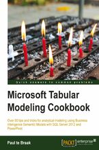 Okładka - Microsoft Tabular Modeling Cookbook. No prior knowledgeof tabular modeling is needed to benefit from this brilliant cookbook. This is the total guide to developing and managing analytical models using the Business Intelligence Semantic Models technology - Paul te Braak