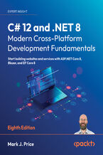 Okładka - C# 12 and .NET 8 - Modern Cross-Platform Development Fundamentals. Start building websites and services with ASP.NET Core 8, Blazor, and EF Core 8 - Eight Edition - Mark  J. Price