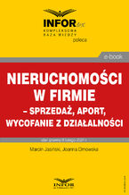 Okładka - Nieruchomości w firmie - sprzedaż, aport, wycofanie z działalności - Marcin Jasiński, Joanna Dmowska