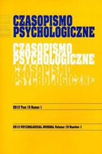 Okładka - Czasopismo Psychologiczne Psychological Journal Tom 19 numer 1 - Stowarzyszenie Psychologia i Architektura