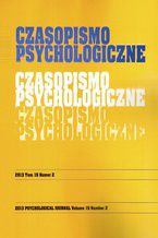 Okładka - Czasopismo Psychologiczne Psychological Journal Tom 19 numer 2 - Stowarzyszenie Psychologia i Architektura
