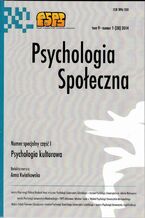 Okładka - Psychologia Społeczna nr 1(28)/2014 - Maria Lewicka
