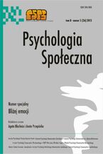 Okładka - Psychologia Społeczna nr 3(26)/2013 - Maria Lewicka