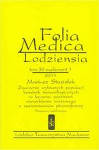 Okładka - Folia Medica Lodziensia t. 38 suplement 1 2011 - Mariusz Stasiołek
