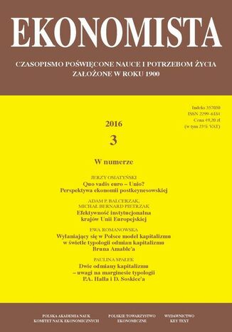 Ekonomista 2016 nr 3 Praca zbiorowa - okladka książki