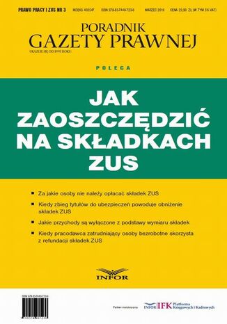 Jak zaoszczędzić na składkach ZUS Infor Pl - okladka książki