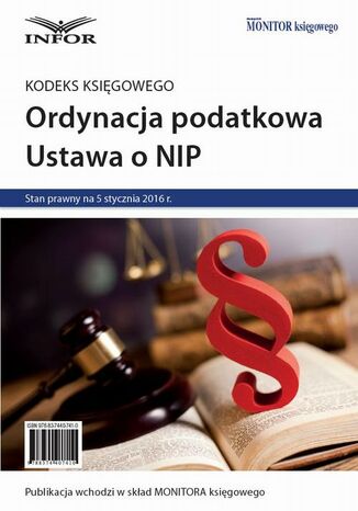 Kodeks-księgowego, Ordynacja podatkowa, NIP 2016 Infor Pl - okladka książki