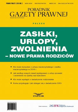 Zasiłki, urlopy, zwolnienia - jak z nich korzystać Infor Pl - okladka książki