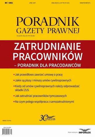 Zatrudnianie pracowników - poradnik dla pracodawców (pgp 7/2017) Infor Pl - okladka książki