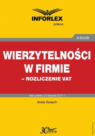 Wierzytelności w firmie - rozliczenie VAT Aneta Szwęch - okladka książki