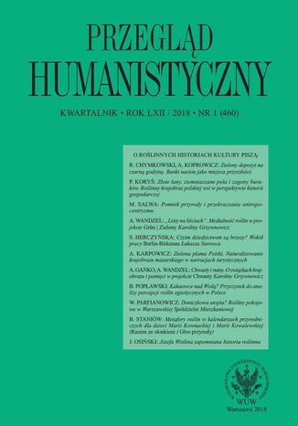Przegląd Humanistyczny 2018/1 (460) Roman Chymkowski, Agnieszka  Karpowicz, Anna Wandzel - okladka książki