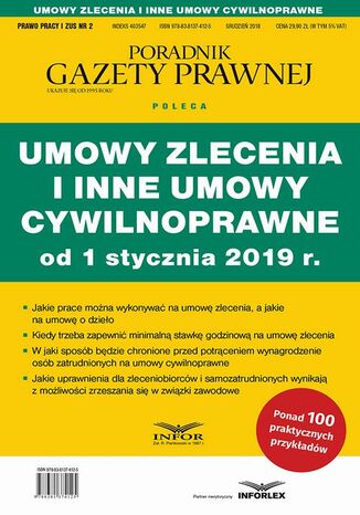Umowy zlecenia i inne umowy cywilnoprawne od 1 stycznia 2019 Praca zbiorowa - okladka książki