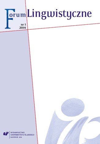 "Forum Lingwistyczne" 2014, nr 1 red. Magdalena Pastuchowa, Mirosława Siuciak, Katarzyna Sujkowska-Sobisz - okladka książki
