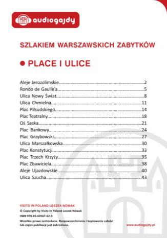 Place i ulice. Szlakiem warszawskich zabytków Ewa Chęć - okladka książki