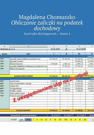Obliczanie zaliczki na podatek dochodowy Magdalena Chomuszko - okladka książki