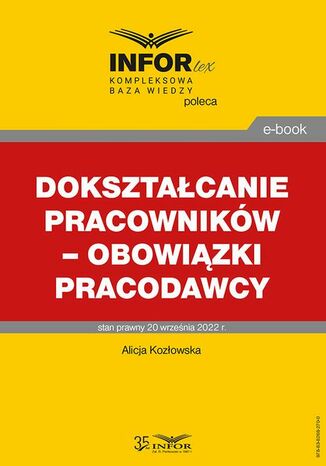 Dokształcanie pracowników - obowiązki pracodawcy Alicja Kozłowska - okladka książki