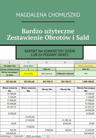 Bardzo użyteczne Zestawienie Obrotów i Sald Magdalena Chomuszko - okladka książki