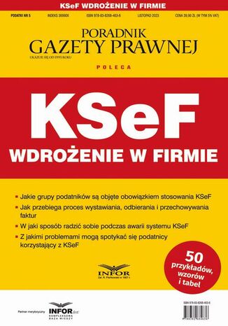 KSeF Wdrożenie w firmie Praca zbiorowa - okladka książki
